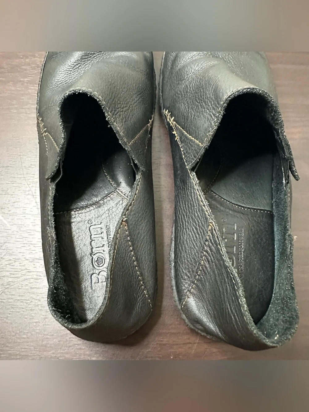 Born Black Leather Minimalist Slip-On Casual Shoes Round Toe Men's 11.5 EU 45.5